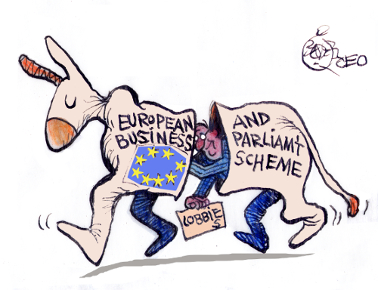 European Business and Parliament Scheme (cartoon by Khalil Bendib)