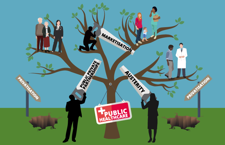 The threats to public healthcare (cartoon)