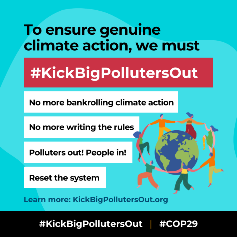 To ensure genuine climate action, we must #kickbigpollutersout