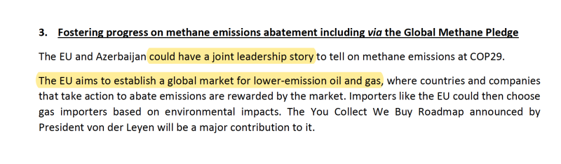 Methane proposal from EU to Az