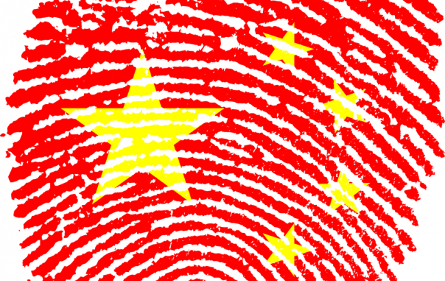 Fingerprint in form of the Chinese flag