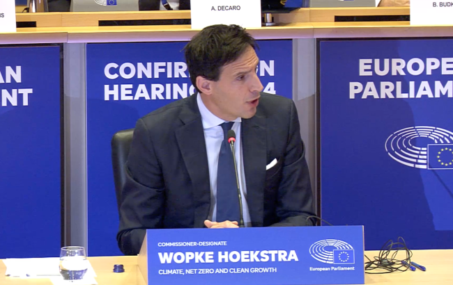 Hokestra at the Commissioner hearing in the European Parliament